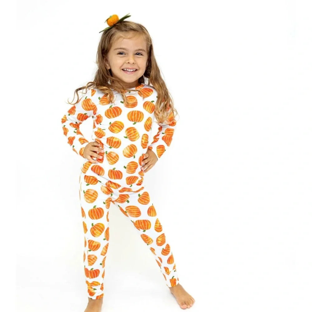 Old Navy‎ kids unisex extra large (12) snug fit pajama set pumpkin patch print